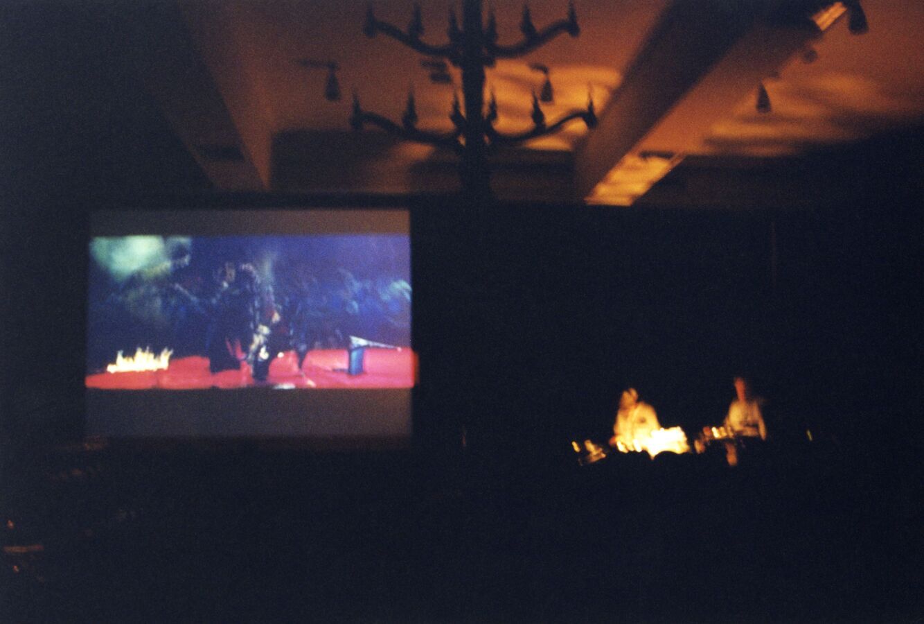 A view from the booth in 2003.